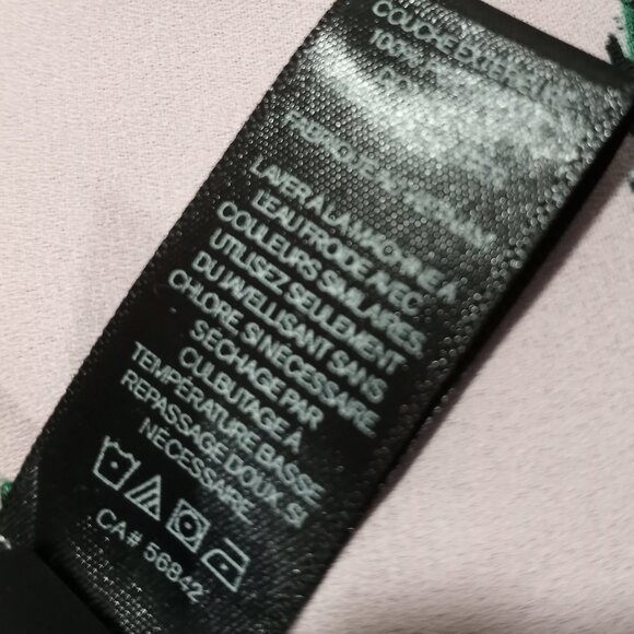 EXPRESS GREEN|PINK PALM PRINT MAXI DRESS ASSYMETRIC HEMLINE WOMEN SIZE 0 - Picture 8 of 8